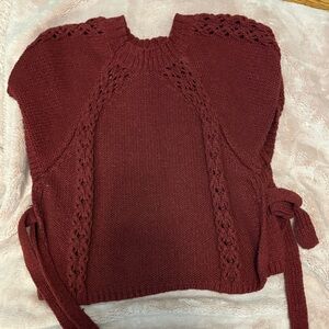 Elegant Burgundy Knit Sweater